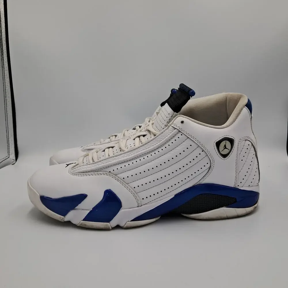 Size 11.5 - Jordan 14 Retro White Hyper Royal - 487471-104 - RETAIL $510